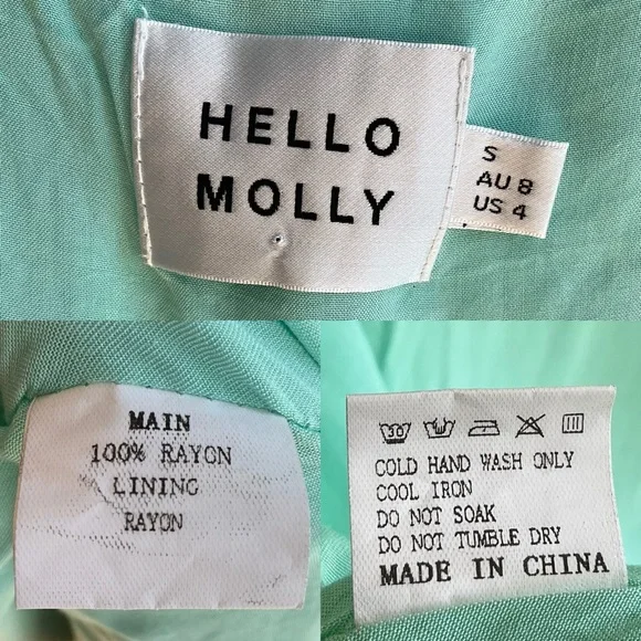 Hello Molly California Dreaming Midi Dress Green Dainty Ditzy Floral Sli… - Picture 14 of 16